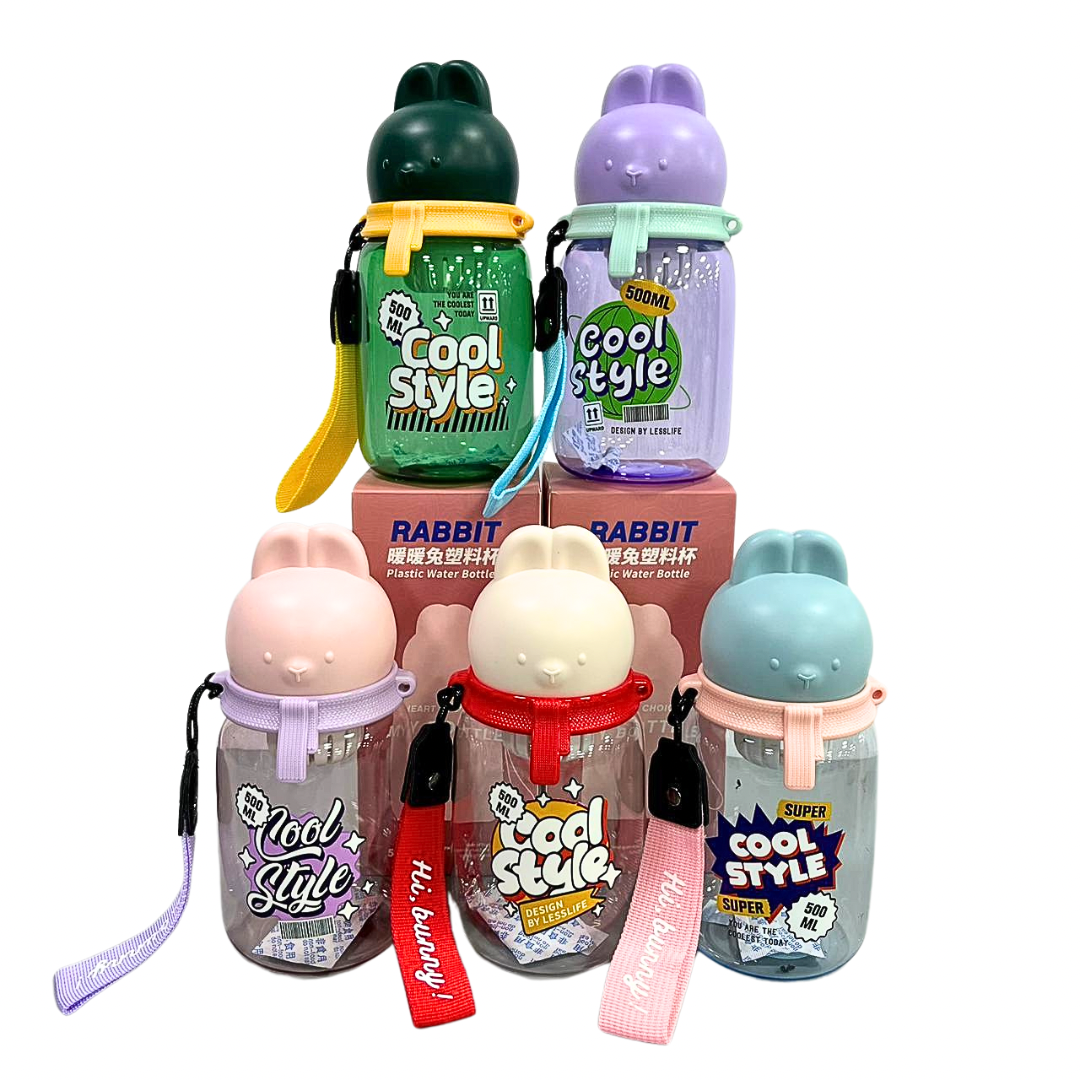 BOTELLA PLÁSTICA TAPA CONEJO 500ML