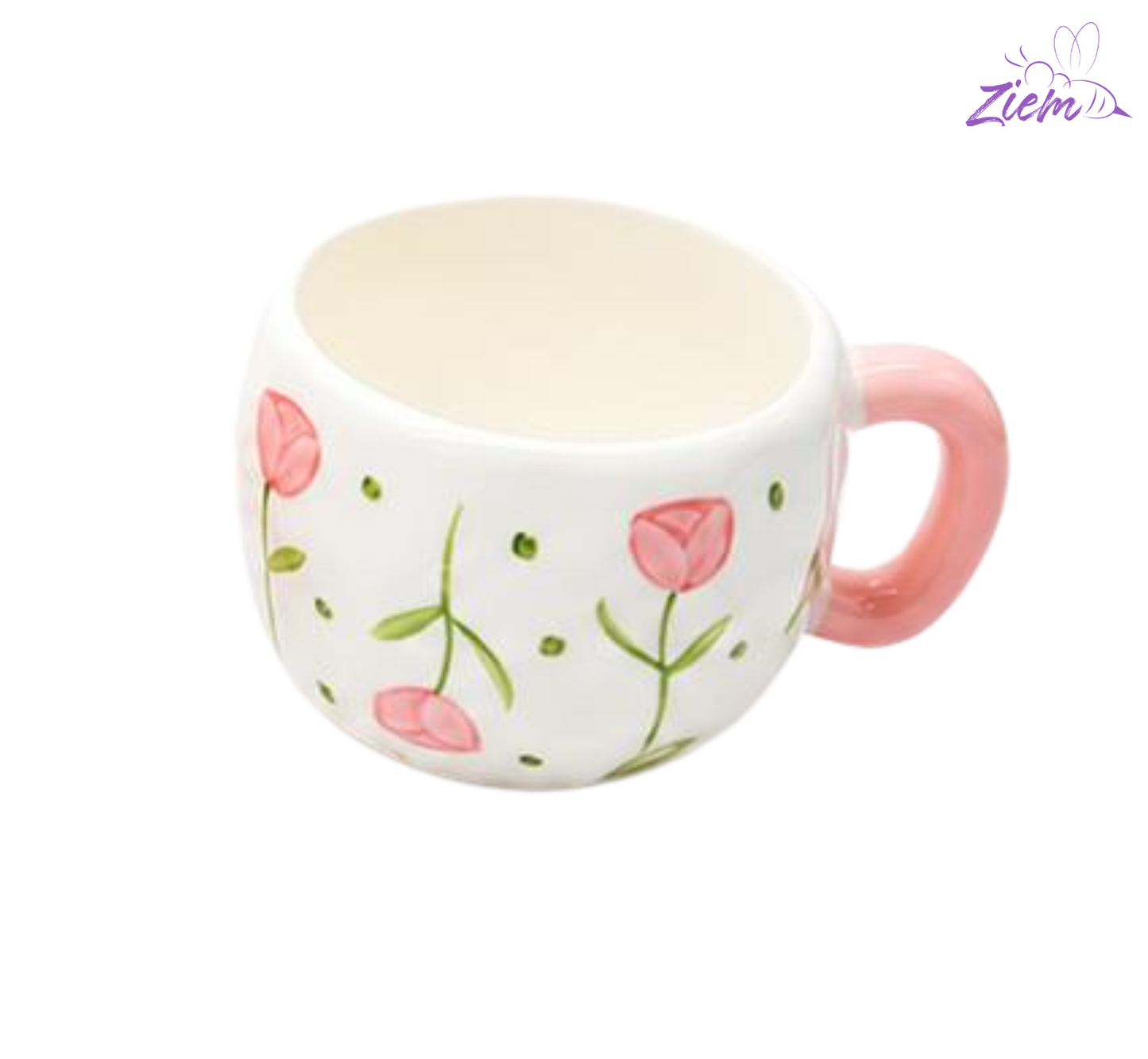POCILLO CERAMICA PINTURA FLOR-CORAZON
