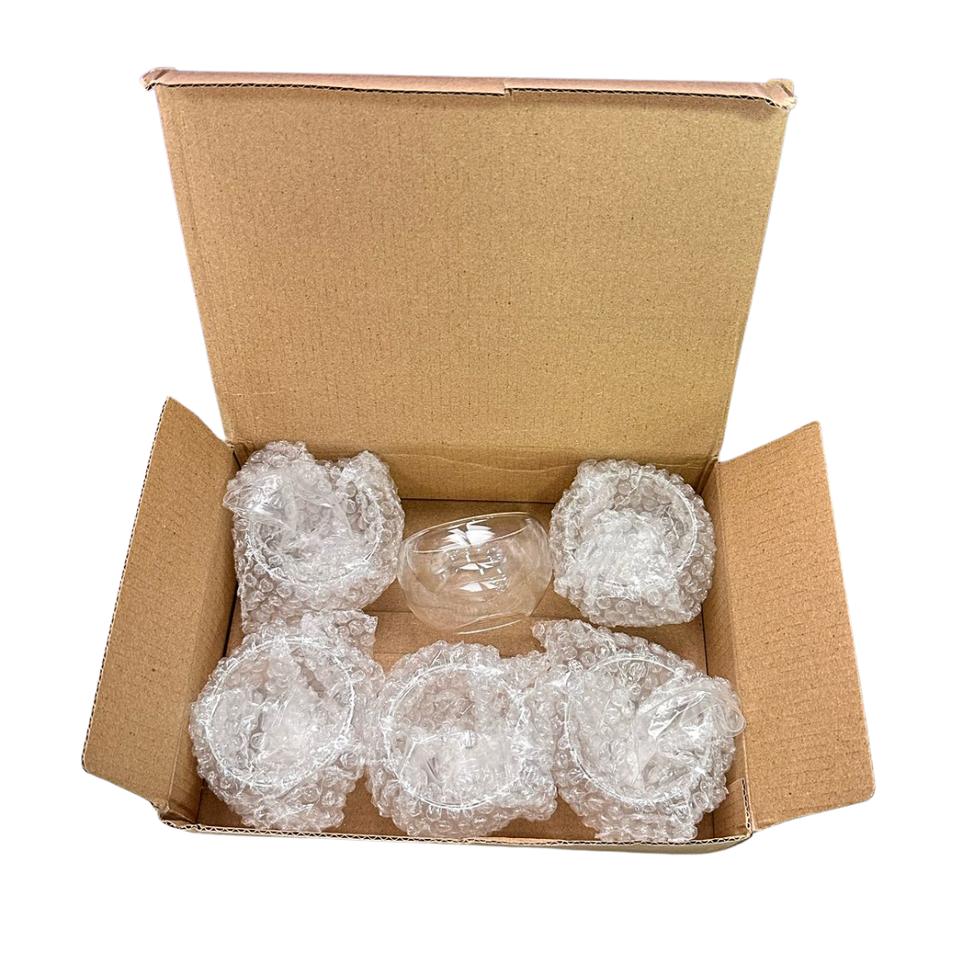 VASO DE VIDRIO DOBLE FONDO VIDRIO X6PCS 40ML