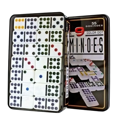 DOMINO DOBLE-9 CAJA METALICA