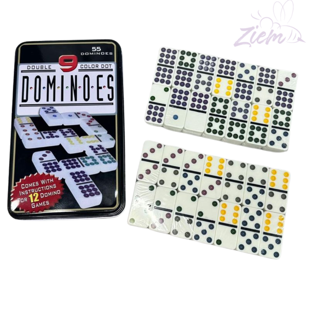 DOMINO DOBLE-9 CAJA METALICA