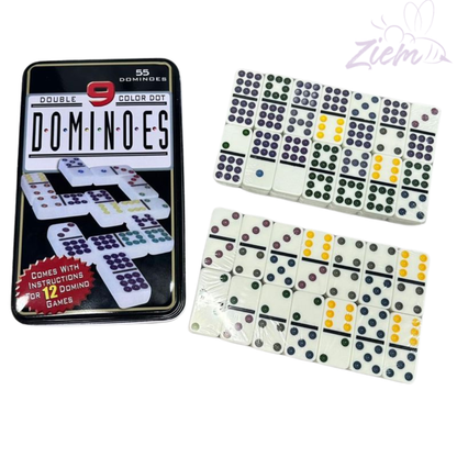 DOMINO DOBLE-9 CAJA METALICA