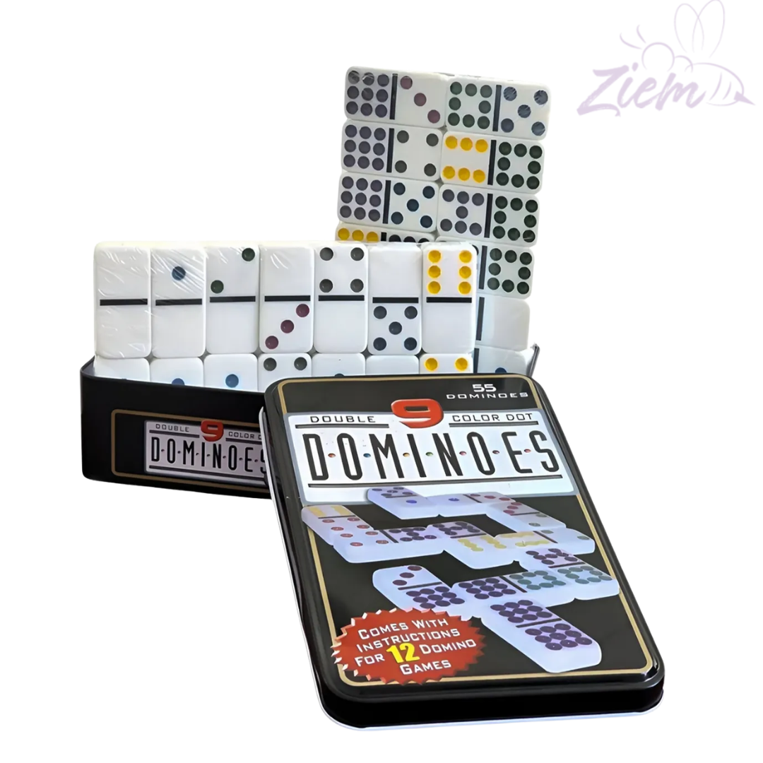 DOMINO DOBLE-9 CAJA METALICA