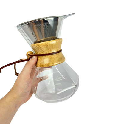 CAFETERA CHEMEX CUELLO MADERA