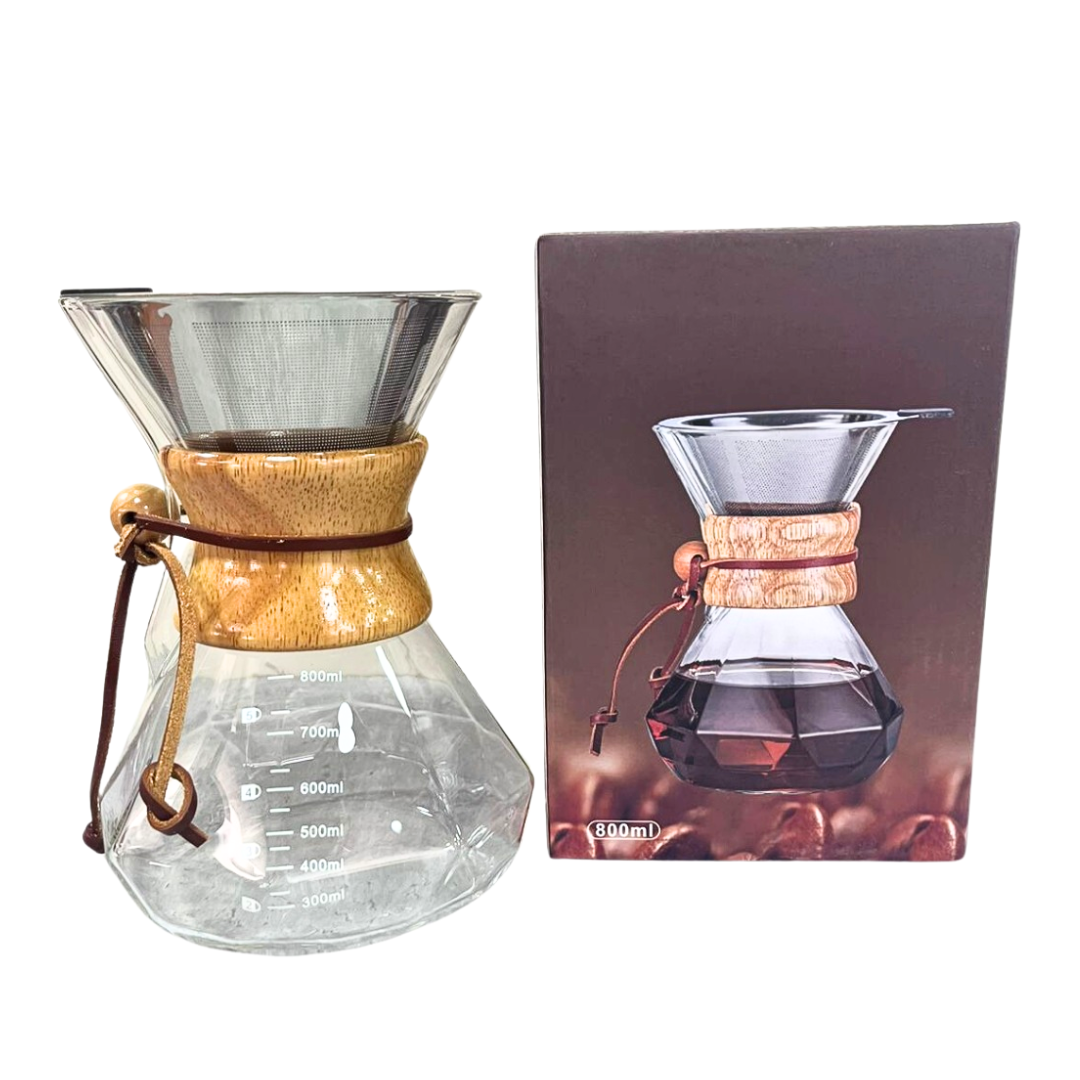 CAFETERA CHEMEX CUELLO MADERA