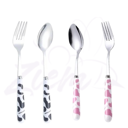 SET DE CUBIERTOS X2 ANIMAL PRINT