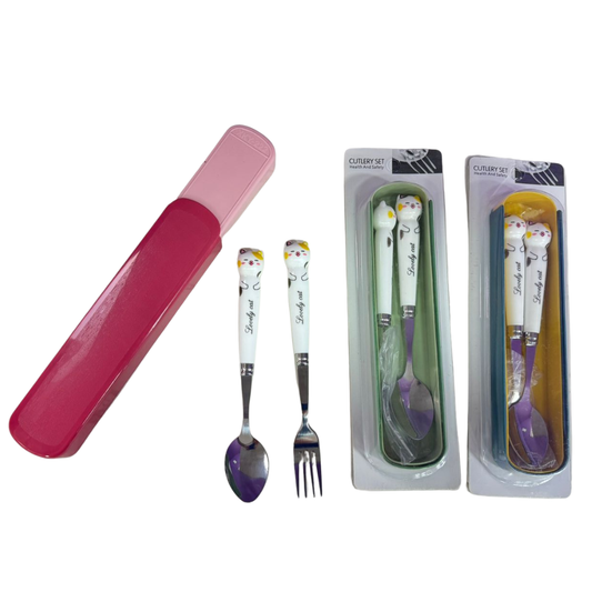 SET DE CUBIERTOS X2 DE GATITO