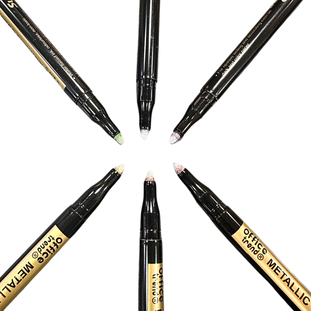MARCADOR ESTUCHE X 6PCS METALIZADO