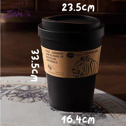 CUBO DE BASURA CON TAPA TIPO VASO CAFE