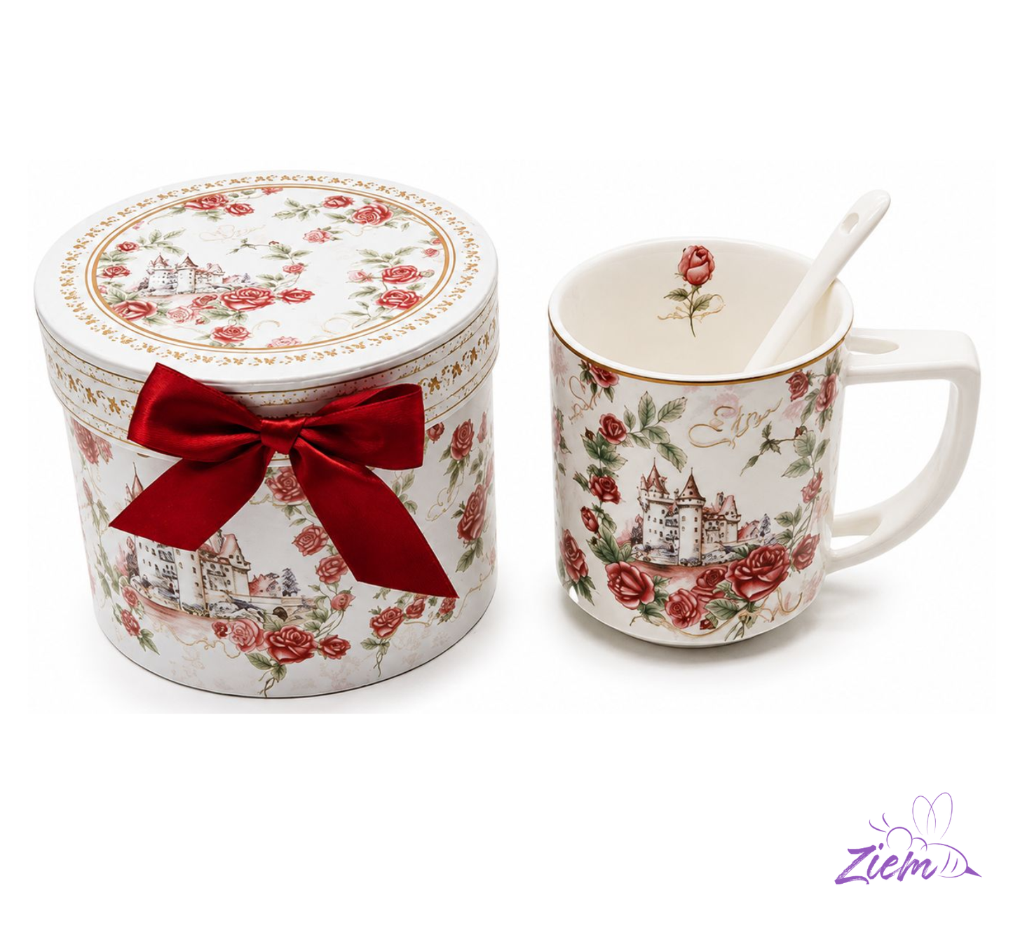 SET POCILLO CUCHARA X 2PCS CAJA LUJO