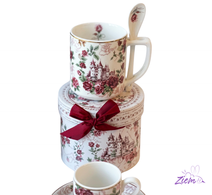 SET POCILLO CUCHARA X 2PCS CAJA LUJO