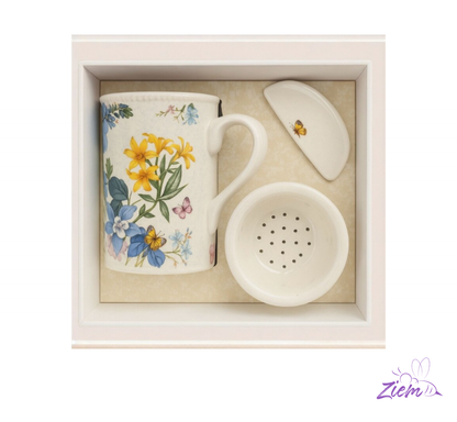 POCILLO TAPA MAYA CERAMICA INFUSION CAJA LUJO
