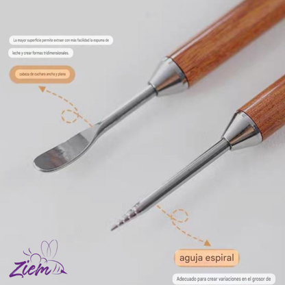 LAPIZ PUNZON BARISTA MADERA CAJA METAL