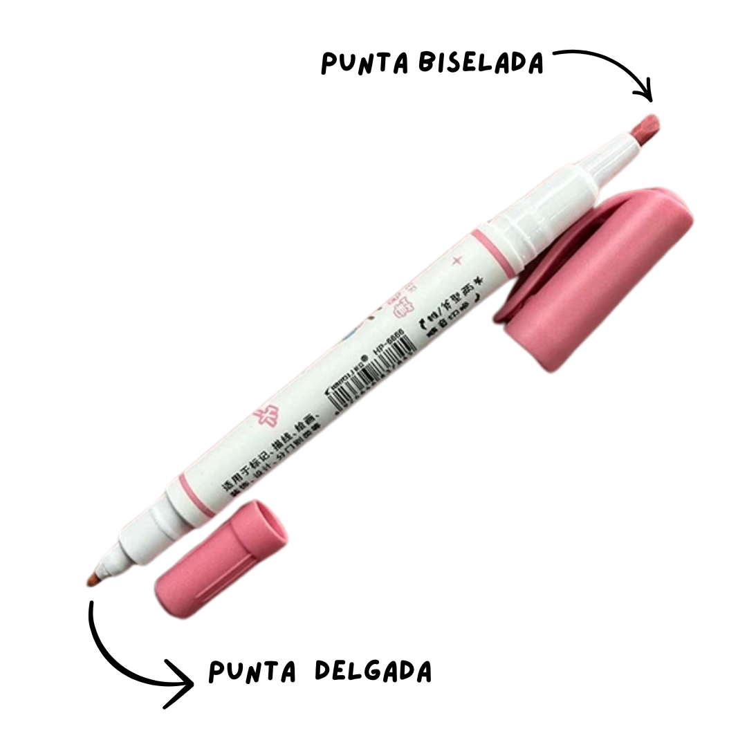 RESALTADOR ESTUCHE X 6PCS DOBLE PUNTA