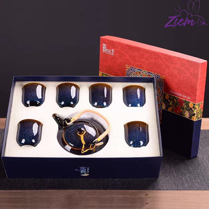 SET DE TÉ CERAMICA TRADICIONAL X7PCS