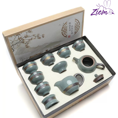 SET DE TÉ CERAMICA TRADICIONAL X10PCS