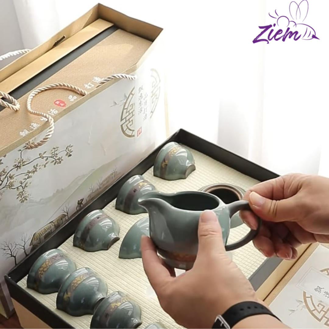 SET DE TÉ CERAMICA TRADICIONAL X10PCS
