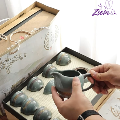 SET DE TÉ CERAMICA TRADICIONAL X10PCS