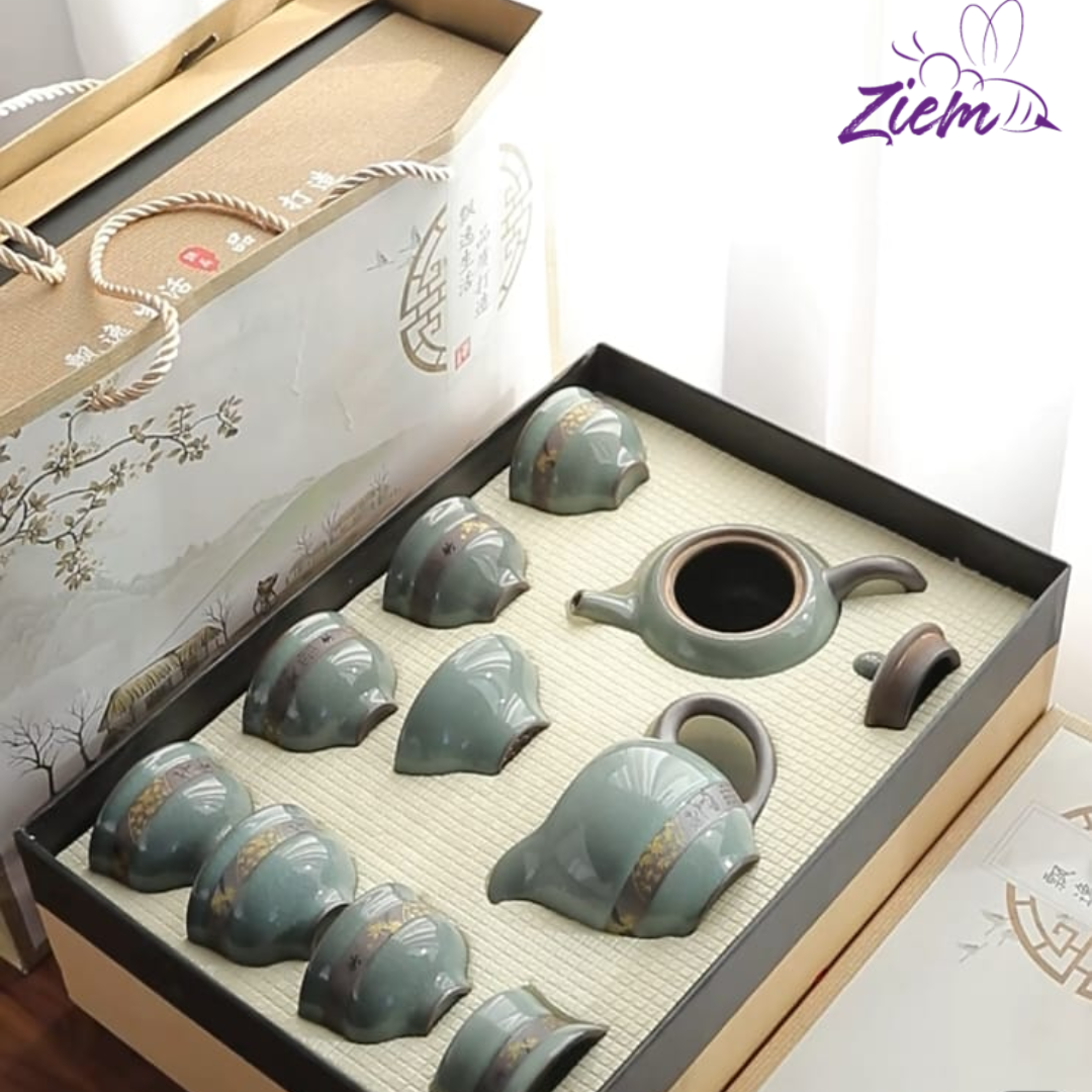 SET DE TÉ CERAMICA TRADICIONAL X10PCS