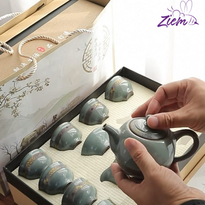 SET DE TÉ CERAMICA TRADICIONAL X10PCS