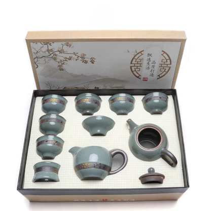 SET DE TÉ CERAMICA TRADICIONAL X10PCS