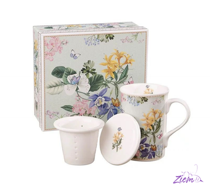 POCILLO TAPA MAYA CERAMICA INFUSION CAJA LUJO