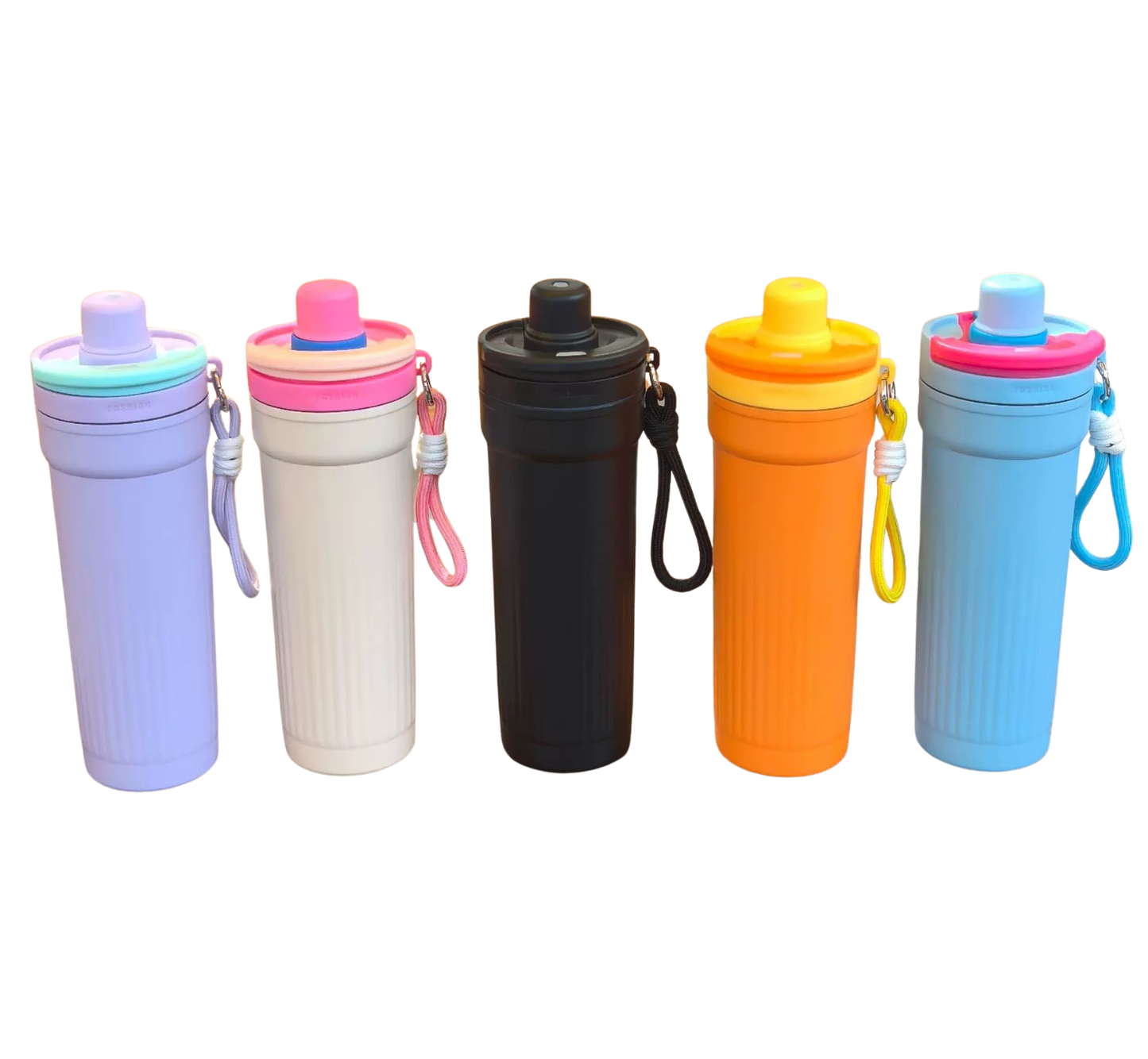 TERMO DOBLE BOQUILLA CON CORDON 600ML