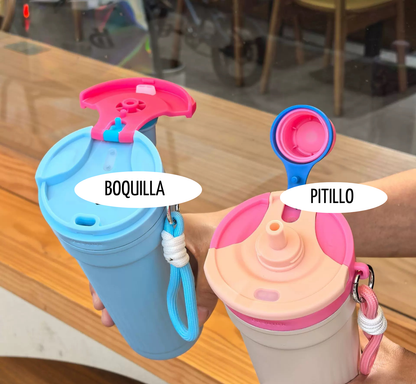 TERMO DOBLE BOQUILLA CON CORDON 600ML
