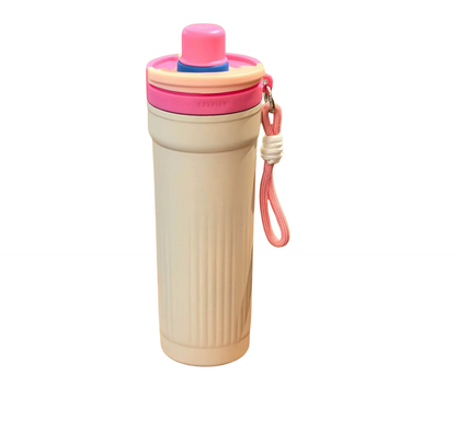 TERMO DOBLE BOQUILLA CON CORDON 600ML