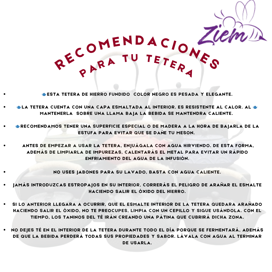TETERA HIERRO FUNDIDO COLOR 650ML