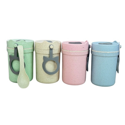 VASO PORTACOMIDAS EN FIBRA DE BAMBÚ CON CUCHARA – ESTILO ECOLÓGICO