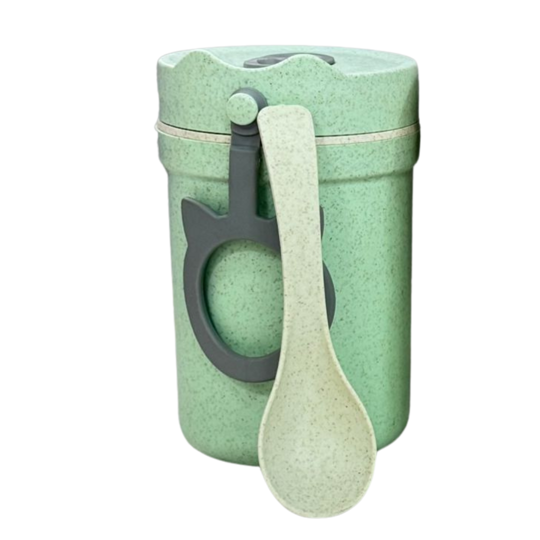 VASO PORTACOMIDAS EN FIBRA DE BAMBÚ CON CUCHARA – ESTILO ECOLÓGICO