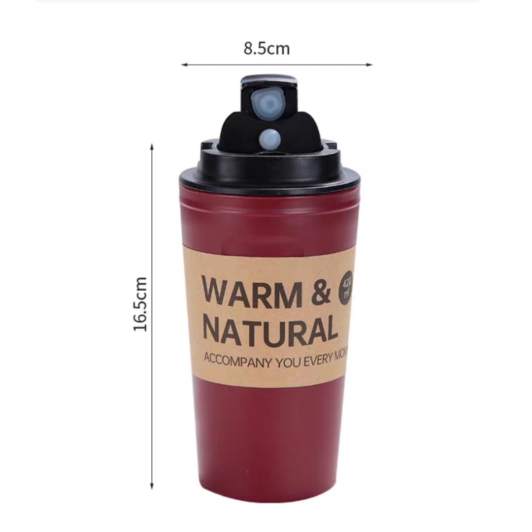 Vaso Reutilizable en Fibra de Bambú – 420 ml “Warm & Natural”