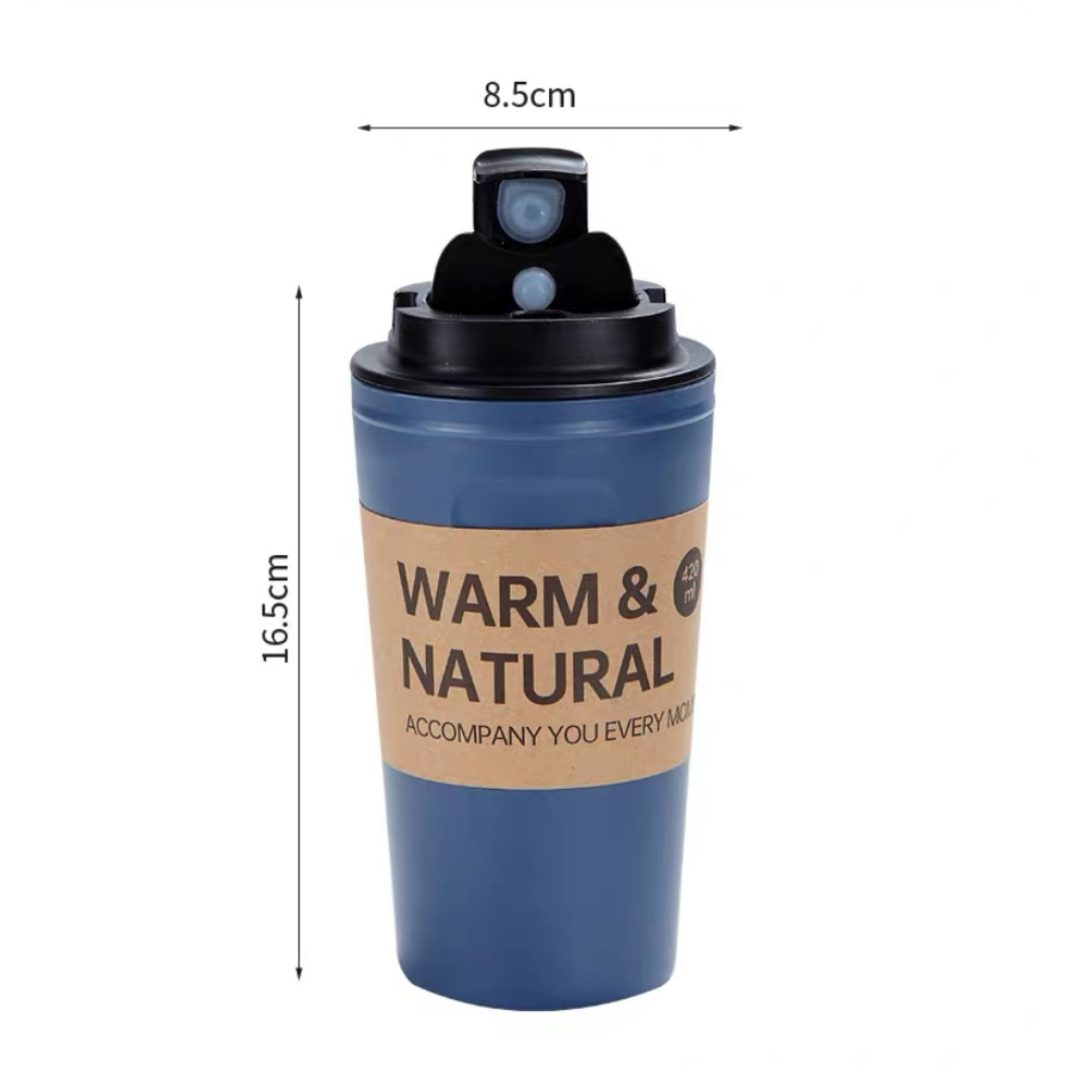 Vaso Reutilizable en Fibra de Bambú – 420 ml “Warm & Natural”