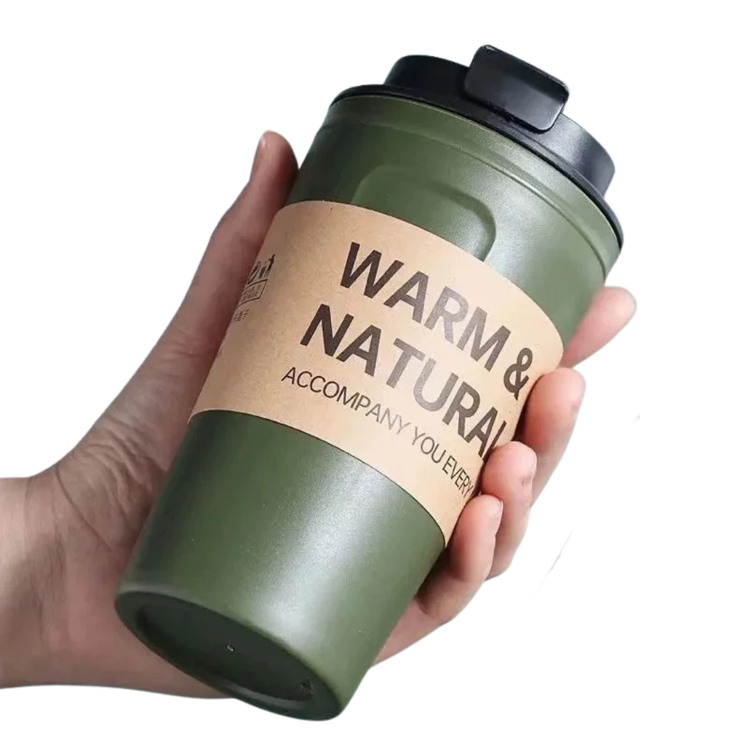 Vaso Reutilizable en Fibra de Bambú – 420 ml “Warm & Natural”