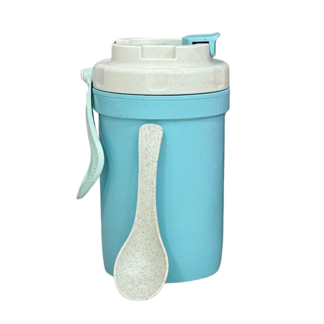 VASO PORTACOMIDAS EN FIBRA DE BAMBÚ CON CUCHARA – 500 ML