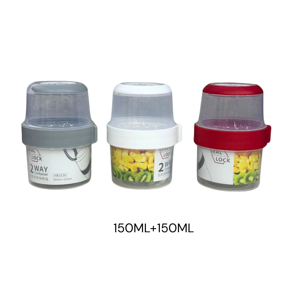SET DE RECIPIENTES DOBLE COMPARTIMIENTO HERMÉTICO – 2 WAY CONTAINER