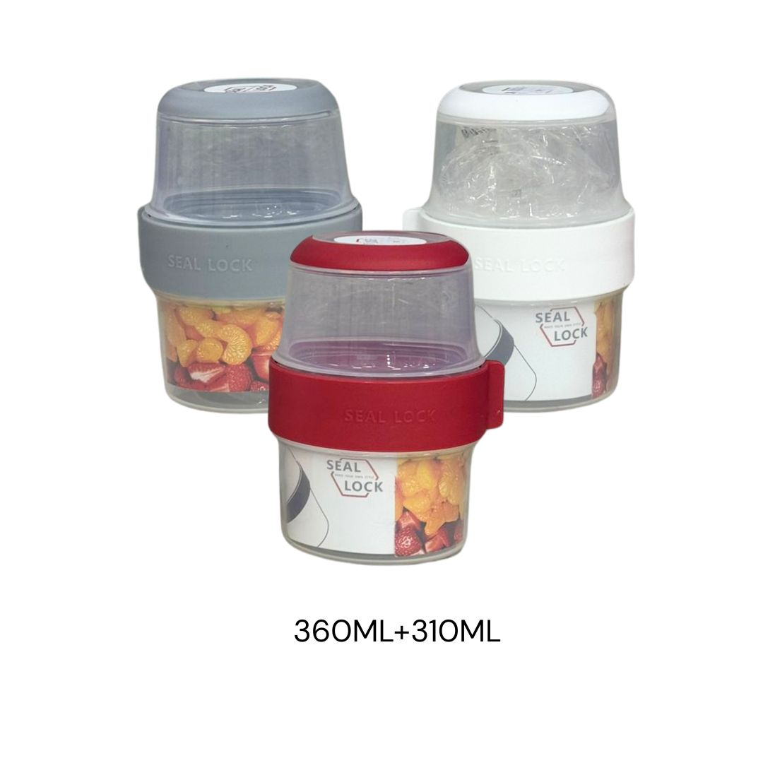 SET DE RECIPIENTES DOBLE COMPARTIMIENTO HERMÉTICO – 2 WAY CONTAINER
