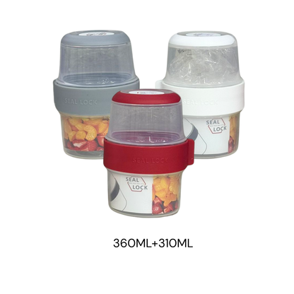 SET DE RECIPIENTES DOBLE COMPARTIMIENTO HERMÉTICO – 2 WAY CONTAINER