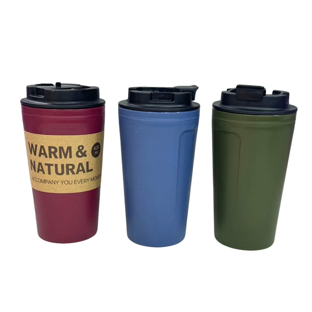 Vaso Reutilizable en Fibra de Bambú – 420 ml “Warm & Natural”