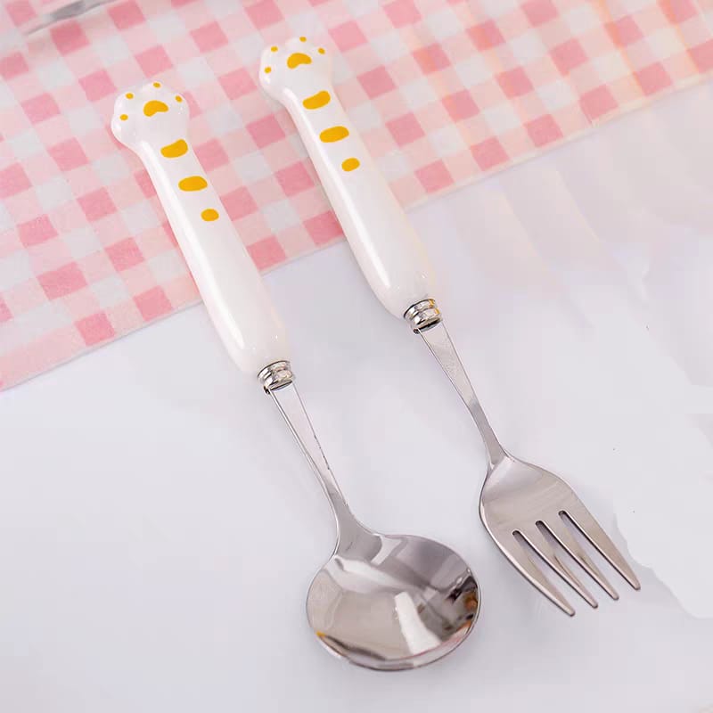 SET DE CUBIERTOS X2 PATITA DE GATO