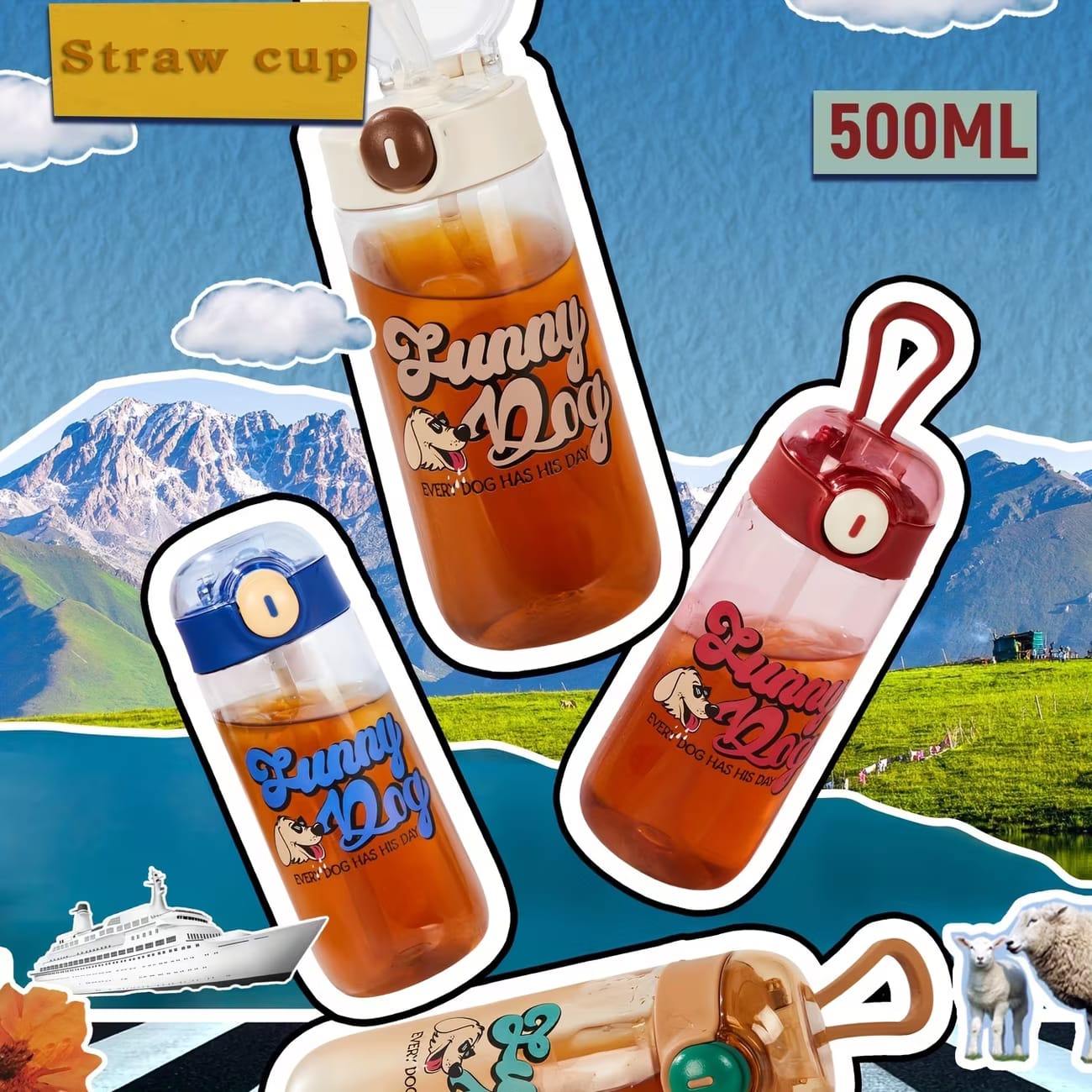 BOTELLA CON PITILLO LUNNY DOG 500ML