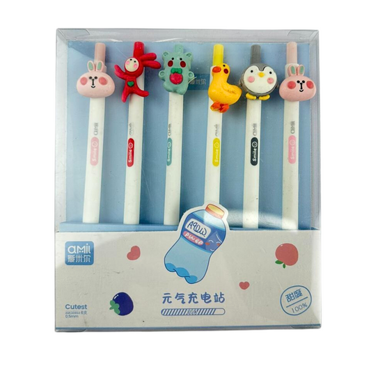 LAPICERO RETRACTIL DISPLAY X 6PCS FIGURAS