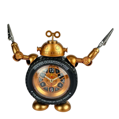 RELOJ DESPERTADOR LLANTA ROBOT